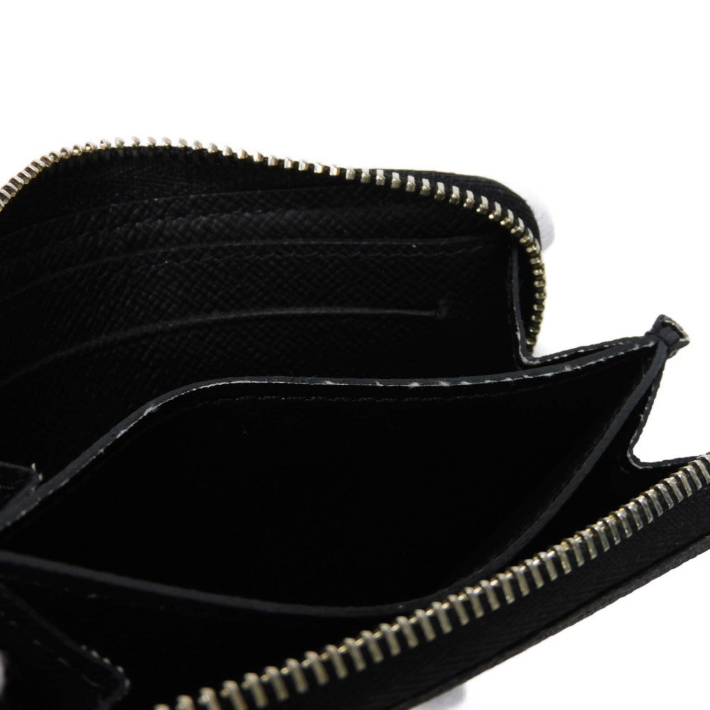 LOUIS VUITTON Coin case N63076 Damier Graffit canvas x grain leather Noir Black New Zip Around RFID Damier Graphite Zip around purse mens Used Authentic