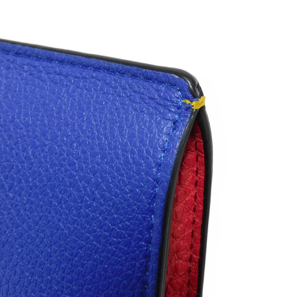 FENDI Shoulder Bag 7AS120 E1C  F1H8N Calf leather (embossed) Blue x Yellow x Red Tricolor Pochette Unused FF logo F is forever phone holder unisex(Unisex) Used Authentic