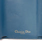 Dior Tri-fold wallet S2084OBAE_M01Z Grained calfskin (embossed) Steel blue Grained Calfskin CD logo 30 Montaigne Compact Wallet unisex(Unisex) Used Authentic