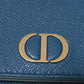 Dior Tri-fold wallet S2084OBAE_M01Z Grained calfskin (embossed) Steel blue Grained Calfskin CD logo 30 Montaigne Compact Wallet unisex(Unisex) Used Authentic