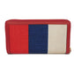 GUCCI Long Wallet Purse 524790 9SBCG 9093 Baia de la linen canvas x calf leather Tricolor Interlocking G Web Good condition logo Baiadera Zip Around Wallet unisex(Unisex) Used Authentic