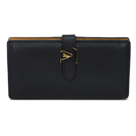 LOUIS VUITTON Long Wallet Purse M81330 Taurillon Clemence leather (embossed) Noir Taurillon Clemence LV vertical wallet