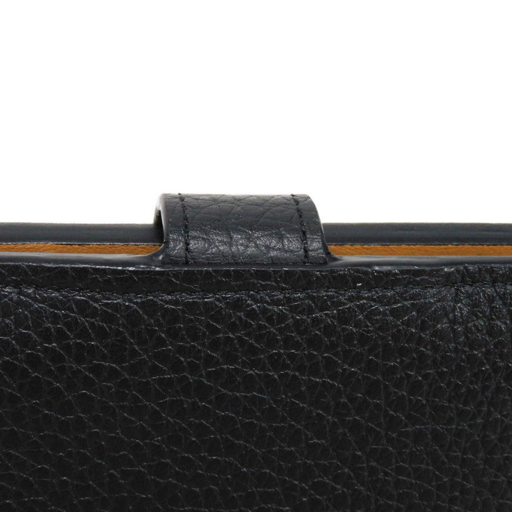 LOUIS VUITTON Long Wallet Purse M81330 Taurillon Clemence leather (embossed) Noir Taurillon Clemence LV vertical wallet