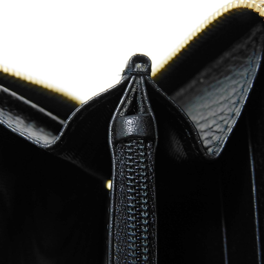 GUCCI Long Wallet Purse 456117 17WAG 1283 GG Supreme canvas (polyurethane finish) x calf leather beige Current Black Zip Around GG Marmont Double G Bicolor Zip Around Wallet Women(Unisex) Used Authentic