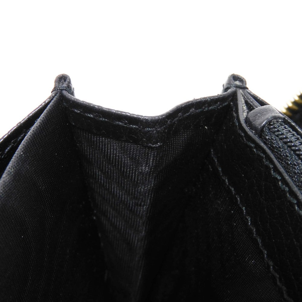 GUCCI Long Wallet Purse 456117 17WAG 1283 GG Supreme canvas (polyurethane finish) x calf leather beige Current Black Zip Around GG Marmont Double G Bicolor Zip Around Wallet Women(Unisex) Used Authentic