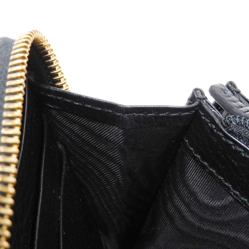 GUCCI Long Wallet Purse 456117 17WAG 1283 GG Supreme canvas (polyurethane finish) x calf leather beige Current Black Zip Around GG Marmont Double G Bicolor Zip Around Wallet Women(Unisex) Used Authentic