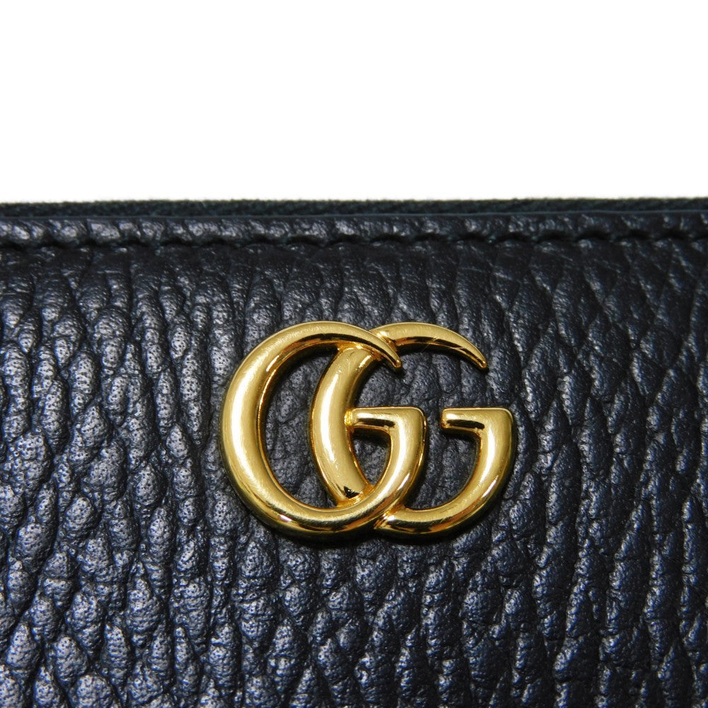 GUCCI Long Wallet Purse 456117 17WAG 1283 GG Supreme canvas (polyurethane finish) x calf leather beige Current Black Zip Around GG Marmont Double G Bicolor Zip Around Wallet Women(Unisex) Used Authentic