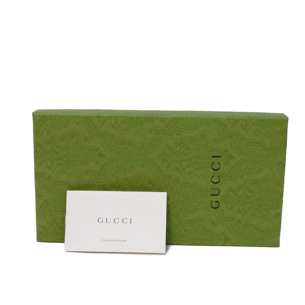 GUCCI Long Wallet Purse 456117 17WAG 1283 GG Supreme canvas (polyurethane finish) x calf leather beige Current Black Zip Around GG Marmont Double G Bicolor Zip Around Wallet Women(Unisex) Used Authentic