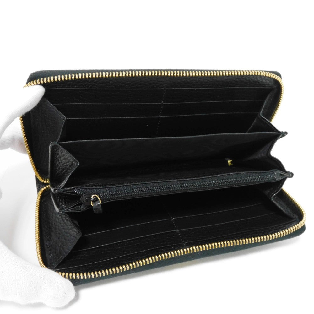 GUCCI Long Wallet Purse 456117 17WAG 1283 GG Supreme canvas (polyurethane finish) x calf leather beige Current Black Zip Around GG Marmont Double G Bicolor Zip Around Wallet Women(Unisex) Used Authentic