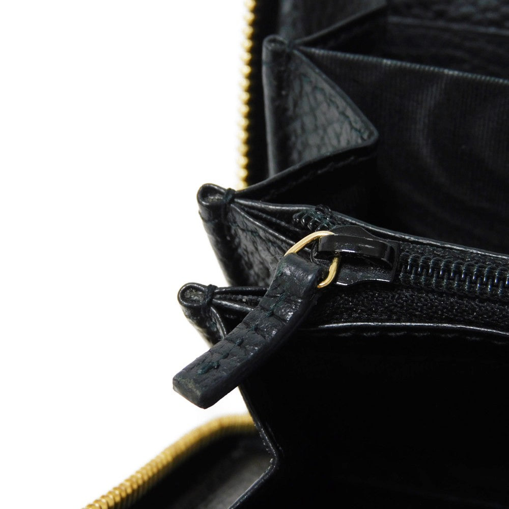 GUCCI Long Wallet Purse 456117 17WAG 1283 GG Supreme canvas (polyurethane finish) x calf leather beige Current Black Zip Around GG Marmont Double G Bicolor Zip Around Wallet Women(Unisex) Used Authentic
