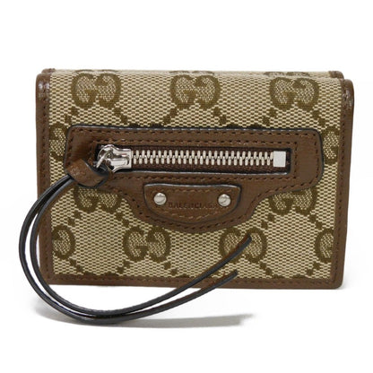 GUCCI Tri-fold wallet 681708 GY5SN 8563 GG canvas x calf leather beige The Hacker Project GG Canvas Balenciaga Neo Classic Compact Wallet unisex(Unisex) Used Authentic