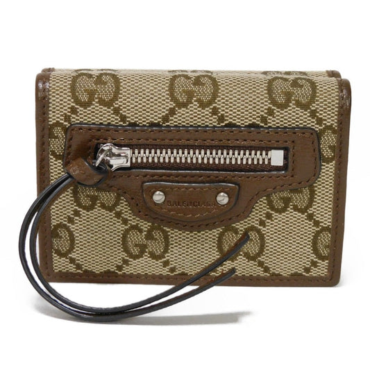 GUCCI Tri-fold wallet 681708 GY5SN 8563 GG canvas x calf leather beige The Hacker Project GG Canvas Balenciaga Neo Classic Compact Wallet unisex(Unisex) Used Authentic
