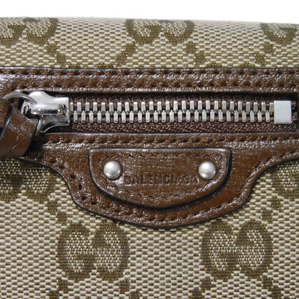 GUCCI Tri-fold wallet 681708 GY5SN 8563 GG canvas x calf leather beige The Hacker Project GG Canvas Balenciaga Neo Classic Compact Wallet unisex(Unisex) Used Authentic