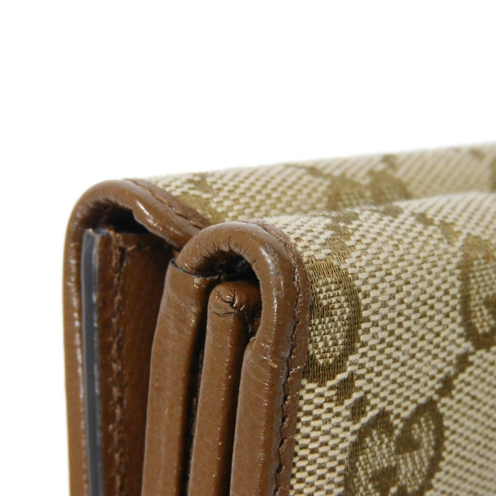GUCCI Tri-fold wallet 681708 GY5SN 8563 GG canvas x calf leather beige The Hacker Project GG Canvas Balenciaga Neo Classic Compact Wallet unisex(Unisex) Used Authentic