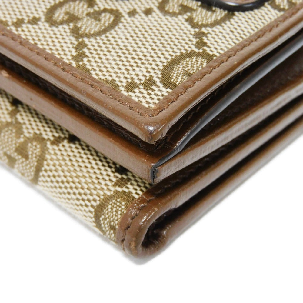 GUCCI Tri-fold wallet 681708 GY5SN 8563 GG canvas x calf leather beige The Hacker Project GG Canvas Balenciaga Neo Classic Compact Wallet unisex(Unisex) Used Authentic