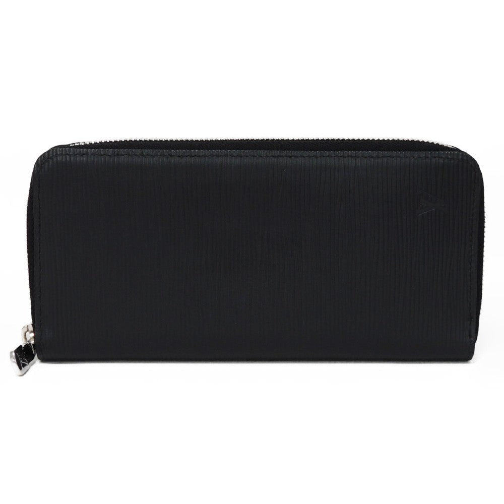 LOUIS VUITTON Long Wallet Purse M60965 Epi Leatherx grained leather (embossed) Noir LV Logo Black RFID New Zip Around Epi Zippy Wallet Vertical mens Used Authentic