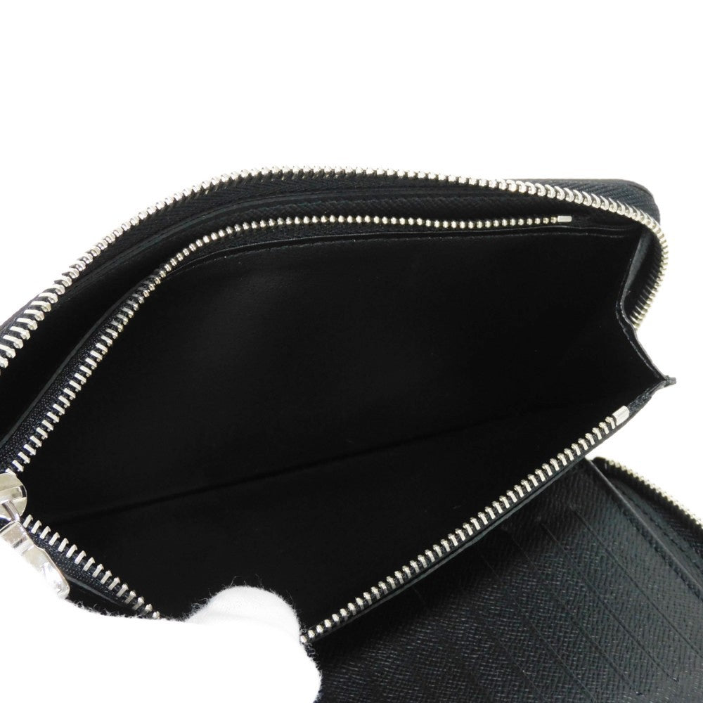 LOUIS VUITTON Long Wallet Purse M60965 Epi Leatherx grained leather (embossed) Noir LV Logo Black RFID New Zip Around Epi Zippy Wallet Vertical mens Used Authentic