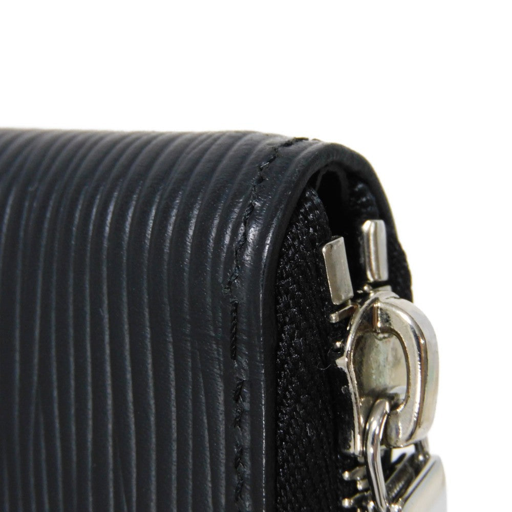 LOUIS VUITTON Long Wallet Purse M60965 Epi Leatherx grained leather (embossed) Noir LV Logo Black RFID New Zip Around Epi Zippy Wallet Vertical mens Used Authentic