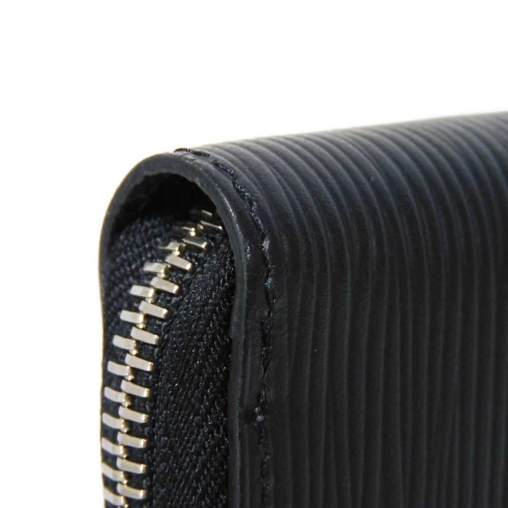 LOUIS VUITTON Long Wallet Purse M60965 Epi Leatherx grained leather (embossed) Noir LV Logo Black RFID New Zip Around Epi Zippy Wallet Vertical mens Used Authentic