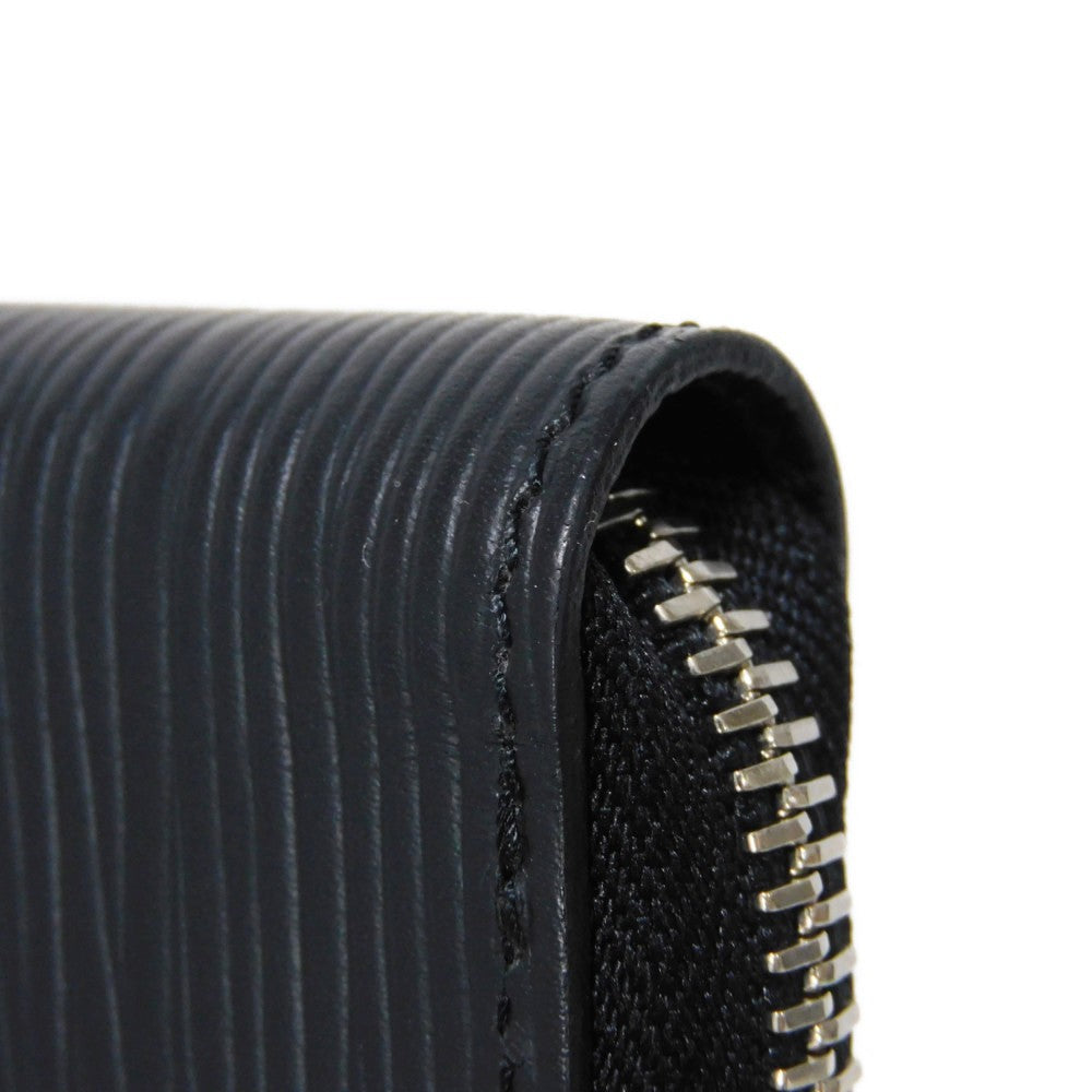 LOUIS VUITTON Long Wallet Purse M60965 Epi Leatherx grained leather (embossed) Noir LV Logo Black RFID New Zip Around Epi Zippy Wallet Vertical mens Used Authentic