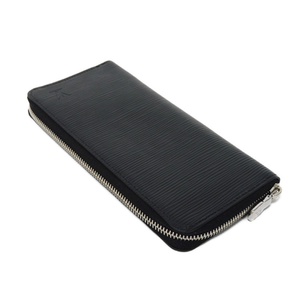 LOUIS VUITTON Long Wallet Purse M60965 Epi Leatherx grained leather (embossed) Noir LV Logo Black RFID New Zip Around Epi Zippy Wallet Vertical mens Used Authentic
