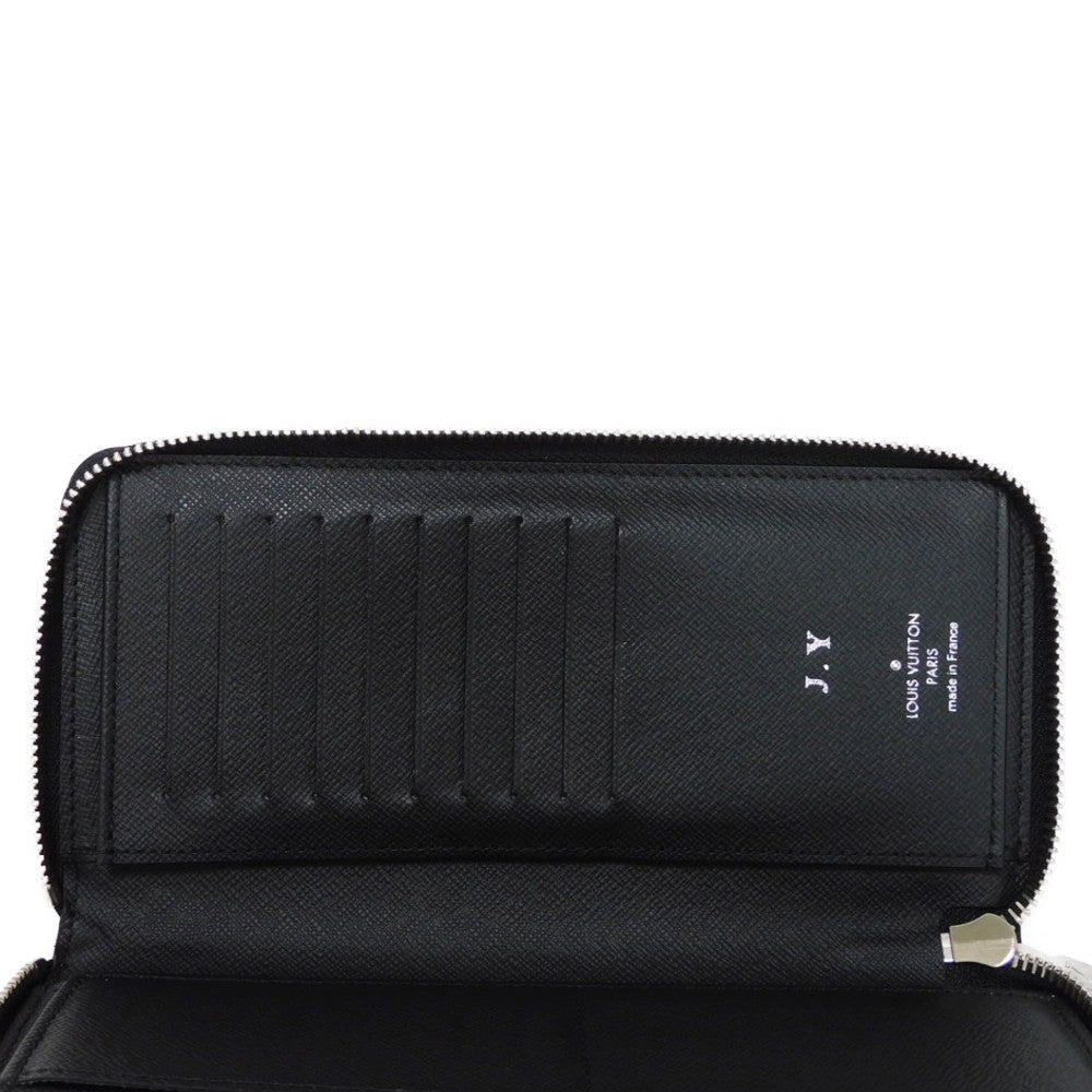 LOUIS VUITTON Long Wallet Purse M60965 Epi Leatherx grained leather (embossed) Noir LV Logo Black RFID New Zip Around Epi Zippy Wallet Vertical mens Used Authentic
