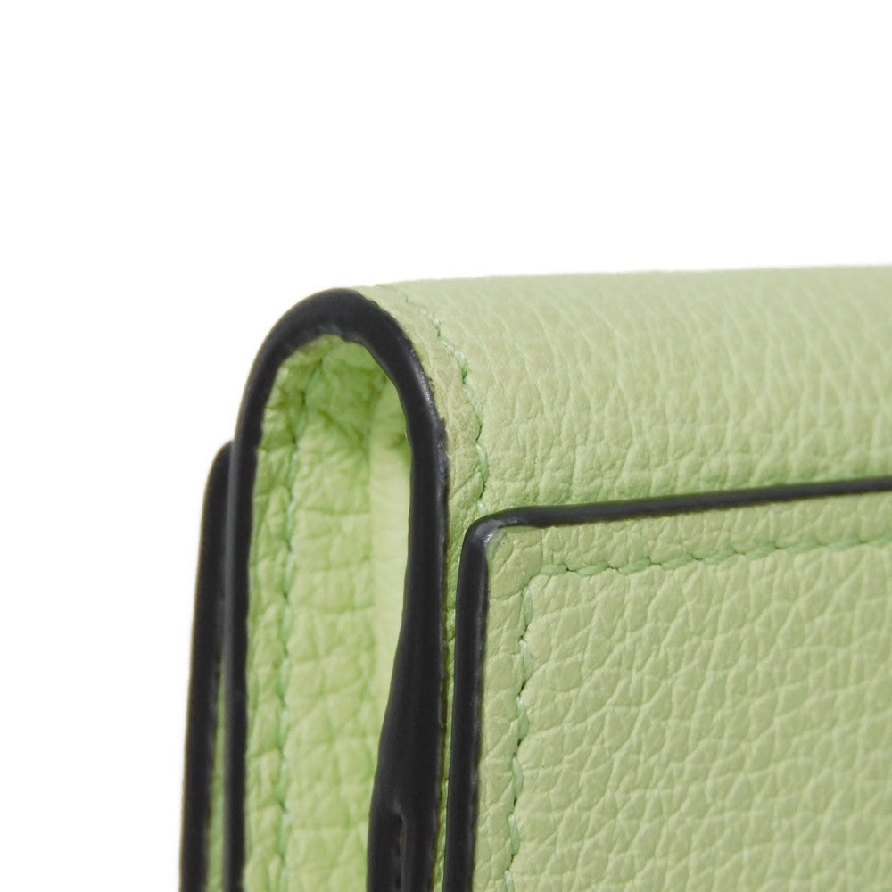 GUCCI Tri-fold wallet 731694 0E8IG 3801 Calf leather (embossed) Light green Pastel Trifold Compact Japan Exclusive embossed logo mini wallet unisex(Unisex) Used Authentic