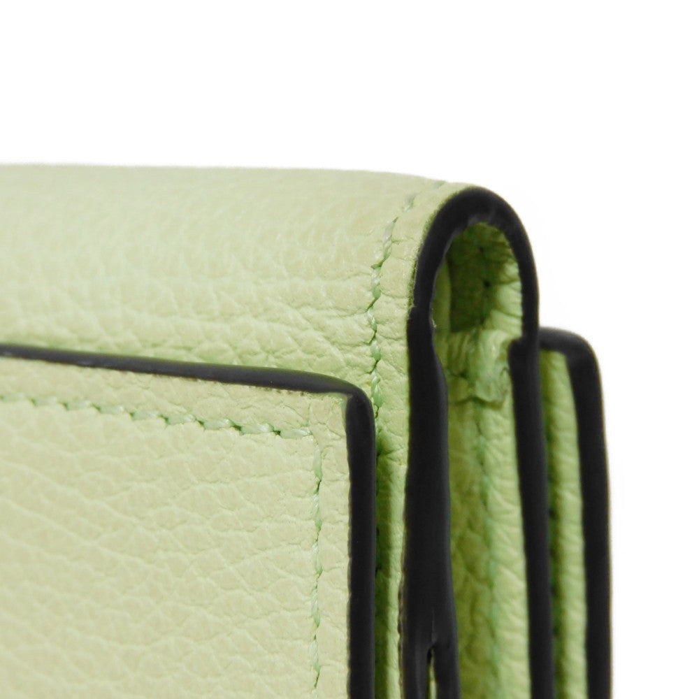 GUCCI Tri-fold wallet 731694 0E8IG 3801 Calf leather (embossed) Light green Pastel Trifold Compact Japan Exclusive embossed logo mini wallet unisex(Unisex) Used Authentic