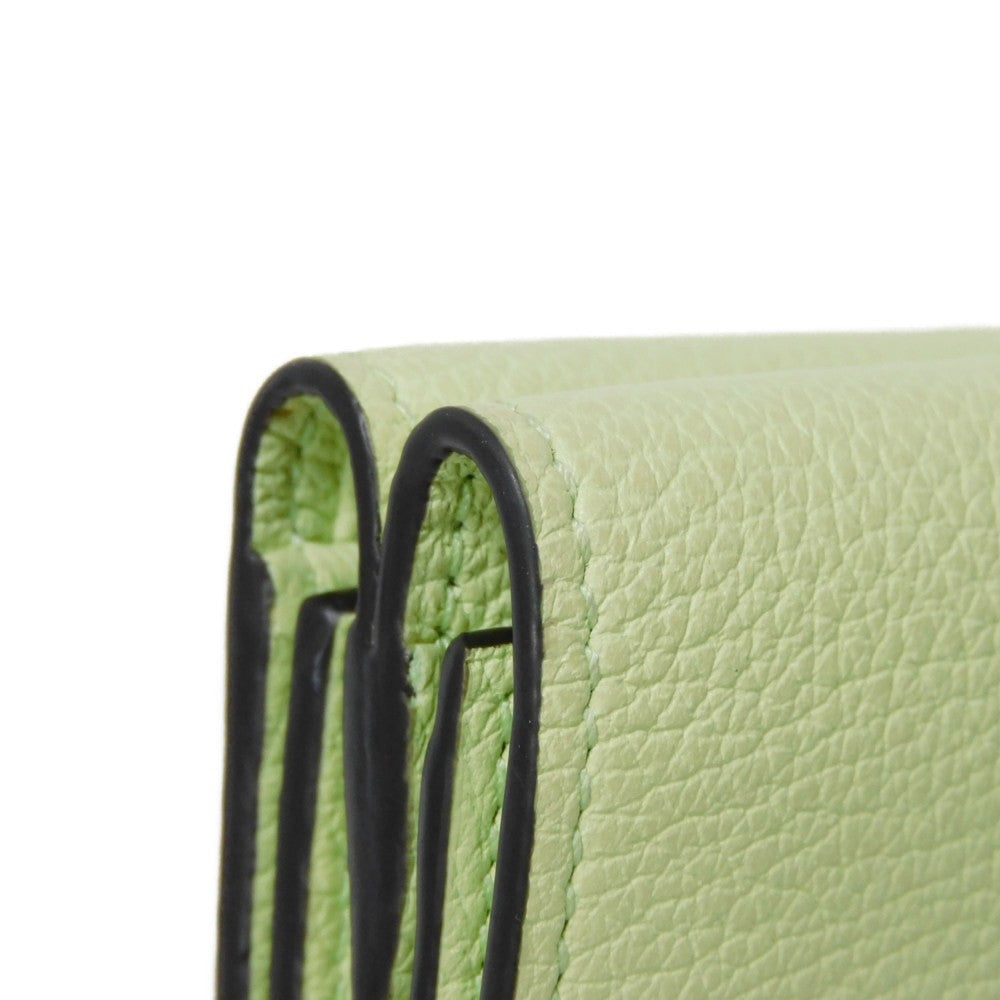 GUCCI Tri-fold wallet 731694 0E8IG 3801 Calf leather (embossed) Light green Pastel Trifold Compact Japan Exclusive embossed logo mini wallet unisex(Unisex) Used Authentic