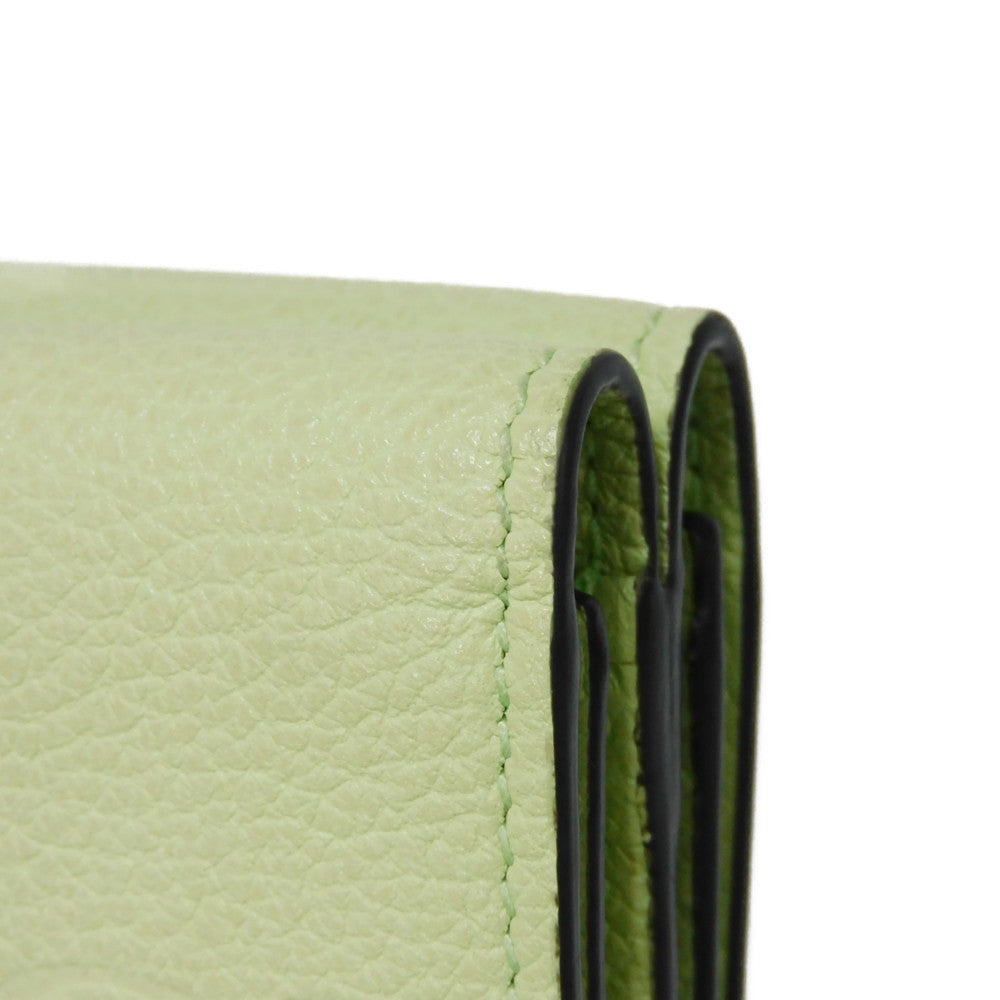 GUCCI Tri-fold wallet 731694 0E8IG 3801 Calf leather (embossed) Light green Pastel Trifold Compact Japan Exclusive embossed logo mini wallet unisex(Unisex) Used Authentic