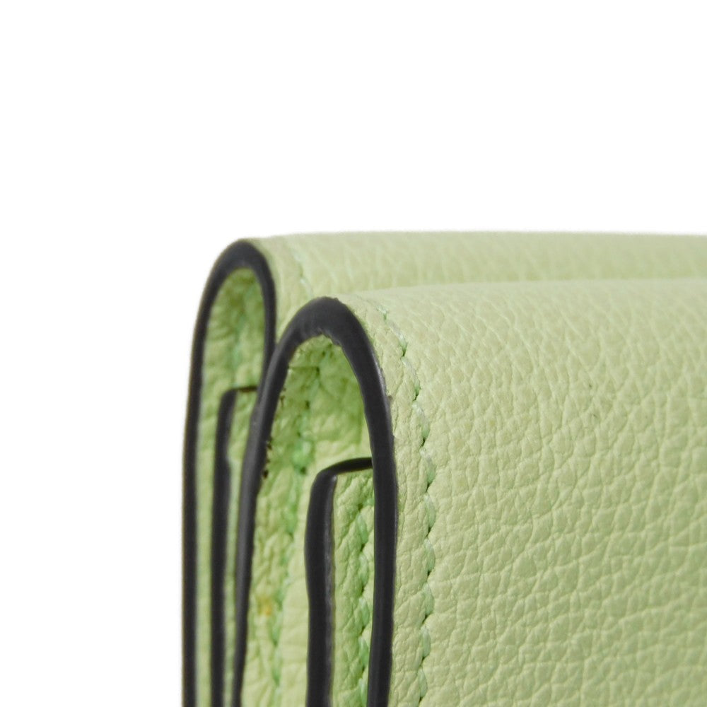 GUCCI Tri-fold wallet 731694 0E8IG 3801 Calf leather (embossed) Light green Pastel Trifold Compact Japan Exclusive embossed logo mini wallet unisex(Unisex) Used Authentic