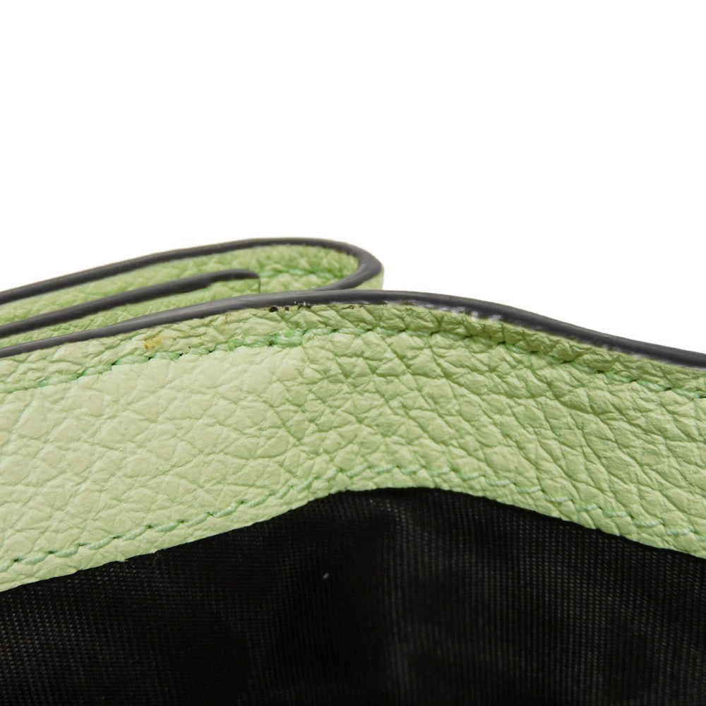 GUCCI Tri-fold wallet 731694 0E8IG 3801 Calf leather (embossed) Light green Pastel Trifold Compact Japan Exclusive embossed logo mini wallet unisex(Unisex) Used Authentic