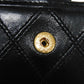 CHANEL Long Wallet Purse A47152 Calfskin black Double stitch Bicolor Long Flap Wallet