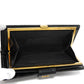 CHANEL Long Wallet Purse A47152 Calfskin black Double stitch Bicolor Long Flap Wallet