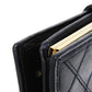 CHANEL Long Wallet Purse A47152 Calfskin black Double stitch Bicolor Long Flap Wallet