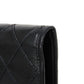 CHANEL Long Wallet Purse A47152 Calfskin black Double stitch Bicolor Long Flap Wallet
