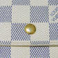 LOUIS VUITTON Tri-fold wallet N61733 Damier Azure Canvas x Grained Leather Ivory logo white gold W hook wallet Damier Azur Portefeuille Elise unisex(Unisex) Used Authentic