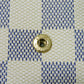 LOUIS VUITTON Tri-fold wallet N61733 Damier Azure Canvas x Grained Leather Ivory logo white gold W hook wallet Damier Azur Portefeuille Elise unisex(Unisex) Used Authentic