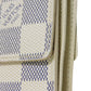 LOUIS VUITTON Tri-fold wallet N61733 Damier Azure Canvas x Grained Leather Ivory logo white gold W hook wallet Damier Azur Portefeuille Elise unisex(Unisex) Used Authentic