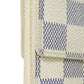 LOUIS VUITTON Tri-fold wallet N61733 Damier Azure Canvas x Grained Leather Ivory logo white gold W hook wallet Damier Azur Portefeuille Elise unisex(Unisex) Used Authentic