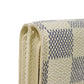 LOUIS VUITTON Tri-fold wallet N61733 Damier Azure Canvas x Grained Leather Ivory logo white gold W hook wallet Damier Azur Portefeuille Elise unisex(Unisex) Used Authentic