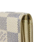 LOUIS VUITTON Tri-fold wallet N61733 Damier Azure Canvas x Grained Leather Ivory logo white gold W hook wallet Damier Azur Portefeuille Elise unisex(Unisex) Used Authentic