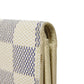 LOUIS VUITTON Tri-fold wallet N61733 Damier Azure Canvas x Grained Leather Ivory logo white gold W hook wallet Damier Azur Portefeuille Elise unisex(Unisex) Used Authentic