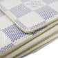 LOUIS VUITTON Tri-fold wallet N61733 Damier Azure Canvas x Grained Leather Ivory logo white gold W hook wallet Damier Azur Portefeuille Elise unisex(Unisex) Used Authentic