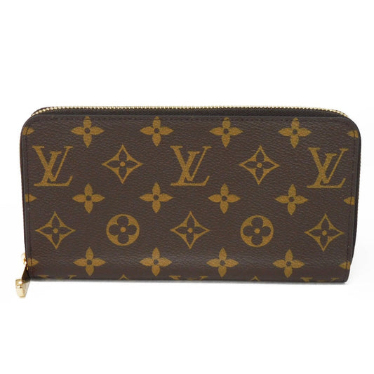LOUIS VUITTON Long Wallet Purse M41895 Monogram canvas x grain leather (embossed) Fuchsia Good condition Purple New Zip Around Current RFID IC chip Monogram Zippy wallet unisex(Unisex) Used Authentic