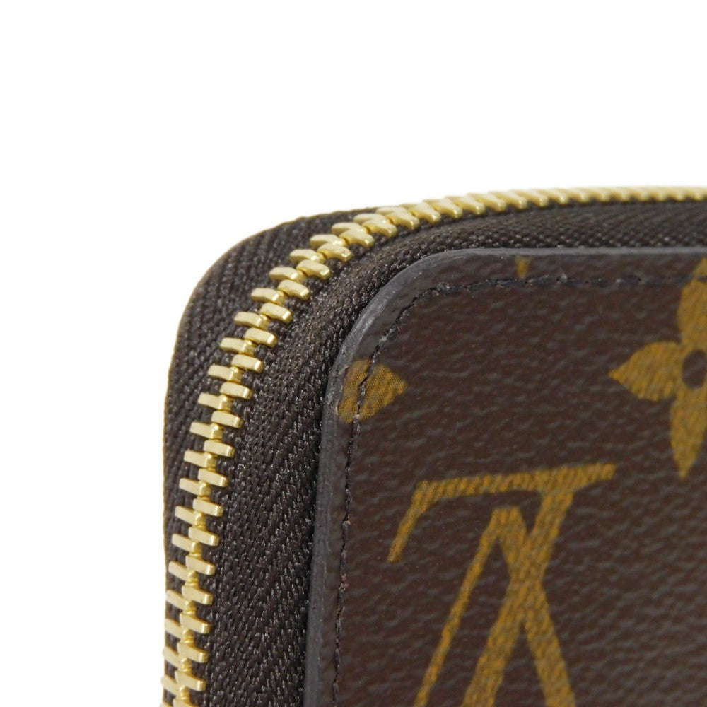LOUIS VUITTON Long Wallet Purse M41895 Monogram canvas x grain leather (embossed) Fuchsia Good condition Purple New Zip Around Current RFID IC chip Monogram Zippy wallet unisex(Unisex) Used Authentic