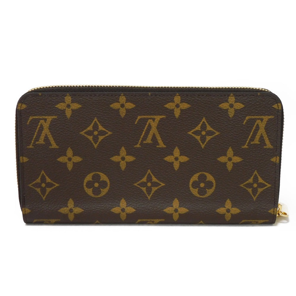 LOUIS VUITTON Long Wallet Purse M41895 Monogram canvas x grain leather (embossed) Fuchsia Good condition Purple New Zip Around Current RFID IC chip Monogram Zippy wallet unisex(Unisex) Used Authentic