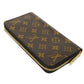 LOUIS VUITTON Long Wallet Purse M41895 Monogram canvas x grain leather (embossed) Fuchsia Good condition Purple New Zip Around Current RFID IC chip Monogram Zippy wallet unisex(Unisex) Used Authentic