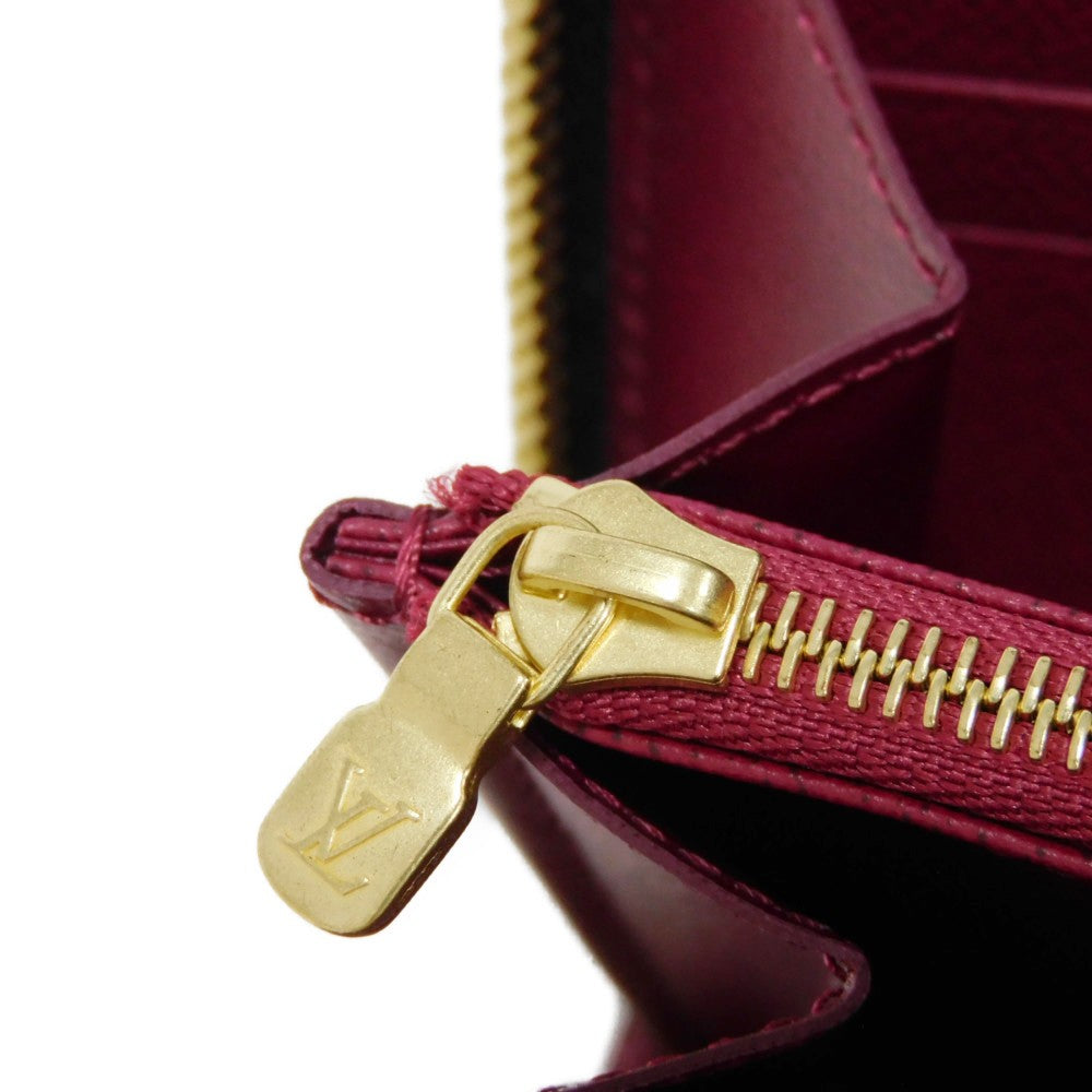 LOUIS VUITTON Long Wallet Purse M41895 Monogram canvas x grain leather (embossed) Fuchsia Good condition Purple New Zip Around Current RFID IC chip Monogram Zippy wallet unisex(Unisex) Used Authentic