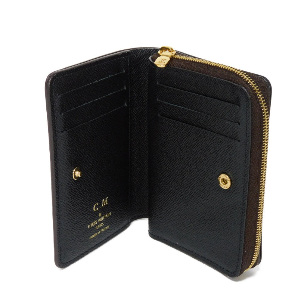 LOUIS VUITTON Bifold Wallet M81461 Monogram Reverse Canvas x Grained Leather Brown x black Current Maron Noir RFID IC chip Monogram Reverse Giant Portefeuille Lou unisex(Unisex) Used Authentic